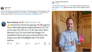 Politiker Social-Media-Posts zur e-Id